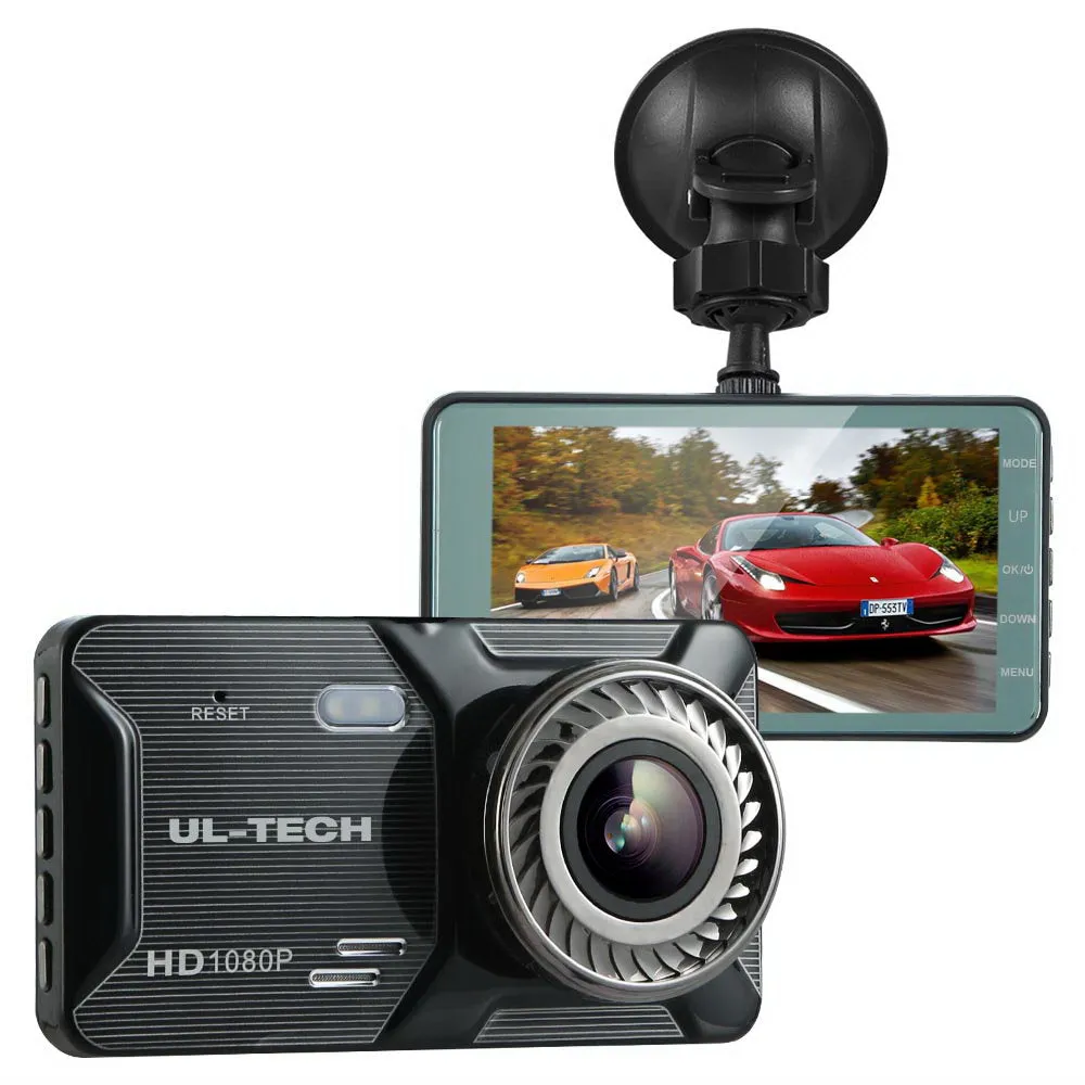 1080P 4" Dual Dash Camera, Night Vision, 32GB – UL-tech