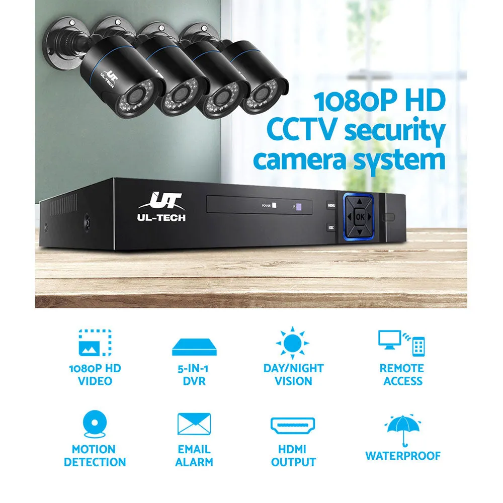 1080P HD 8CH DVR CCTV System 4 Cameras, Night Vision, UL-Tech