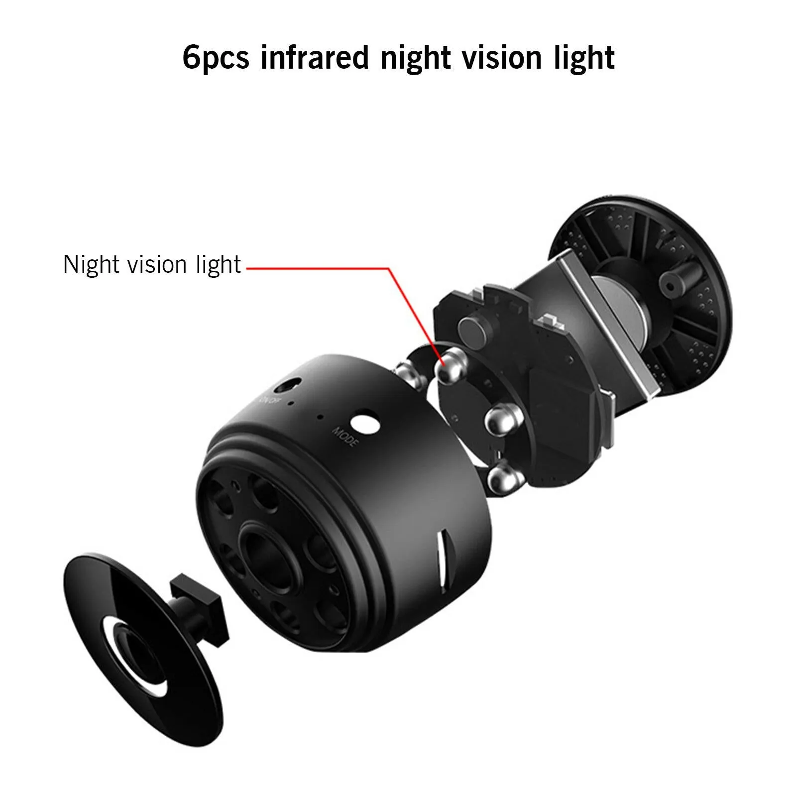 1080P High-Definition Mini Portable Camera Smart WiFi Wireless Security Camera Night Vision Motion Detection with APP Magnetic Design Rotatable Base Bracket for Home Security Outdoor Exercising Kids Monitoring Pets Monitoring