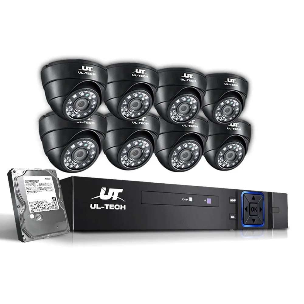 1080P Outdoor DVR CCTV System 8 Cameras 2TB Hard Drive UL-Tech