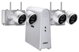 1080p Wireless camera system with 4 battery operated  wire-free cameras, 65ft night vision, mic and speaker for two way audio, No Monthly Fees