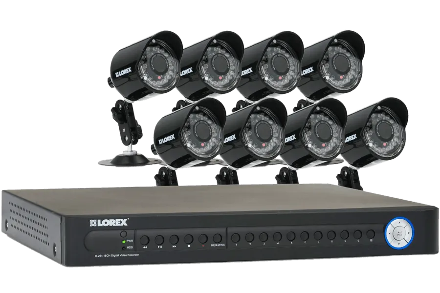 16 channel security DVR system with 8 cameras