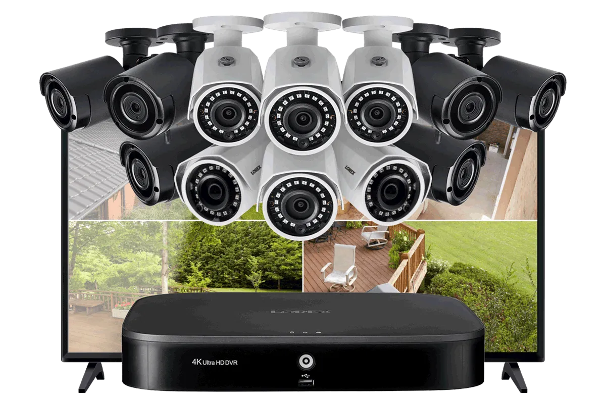 16-Channel System with 6 Wireless and 6 2K Resolution Security Cameras and 43"" Monitor