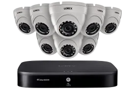 2K Super HD 8-Channel Security System with Eight 2K (5MP) Dome Cameras, Advanced Motion Detection and Voice Control