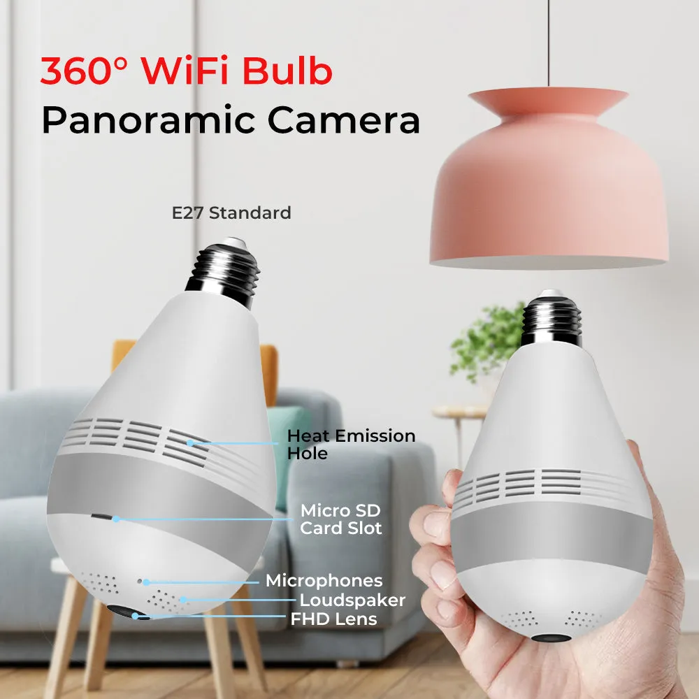 360 ° Fisheye Draadloze Panoramisch Wifi Camera 3/5MP Home Security Ip Camera Verlichting Nachtzicht Twee Audio Licht lamp Wifi Camera