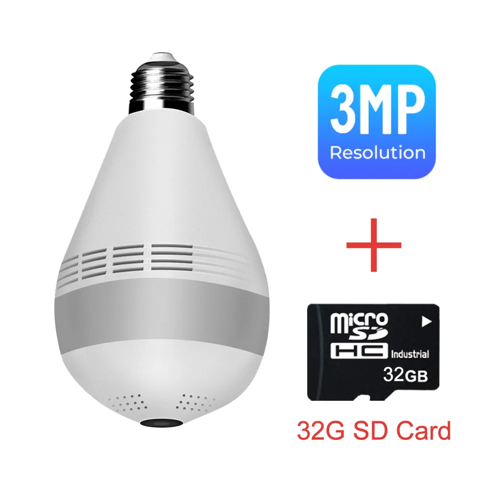 360 ° Fisheye Draadloze Panoramisch Wifi Camera 3/5MP Home Security Ip Camera Verlichting Nachtzicht Twee Audio Licht lamp Wifi Camera