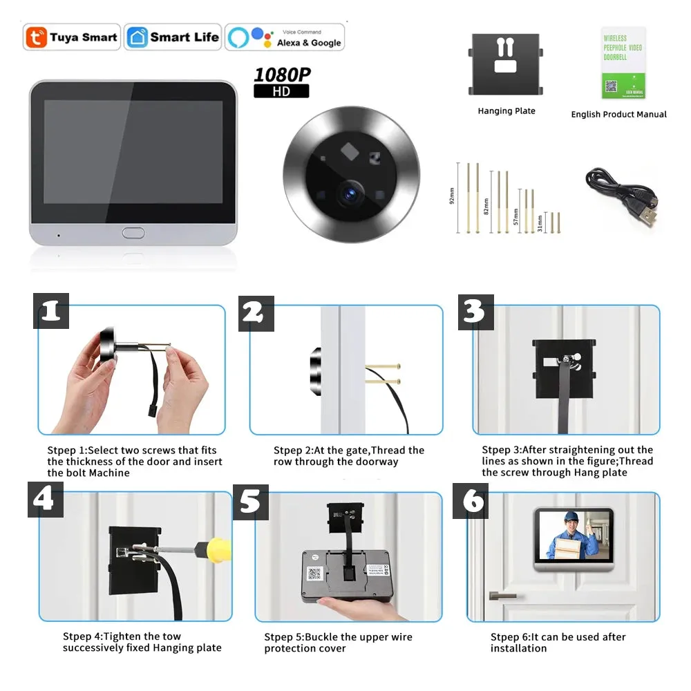 4.3 Video Peephole Wi-Fi Doorbell Camera