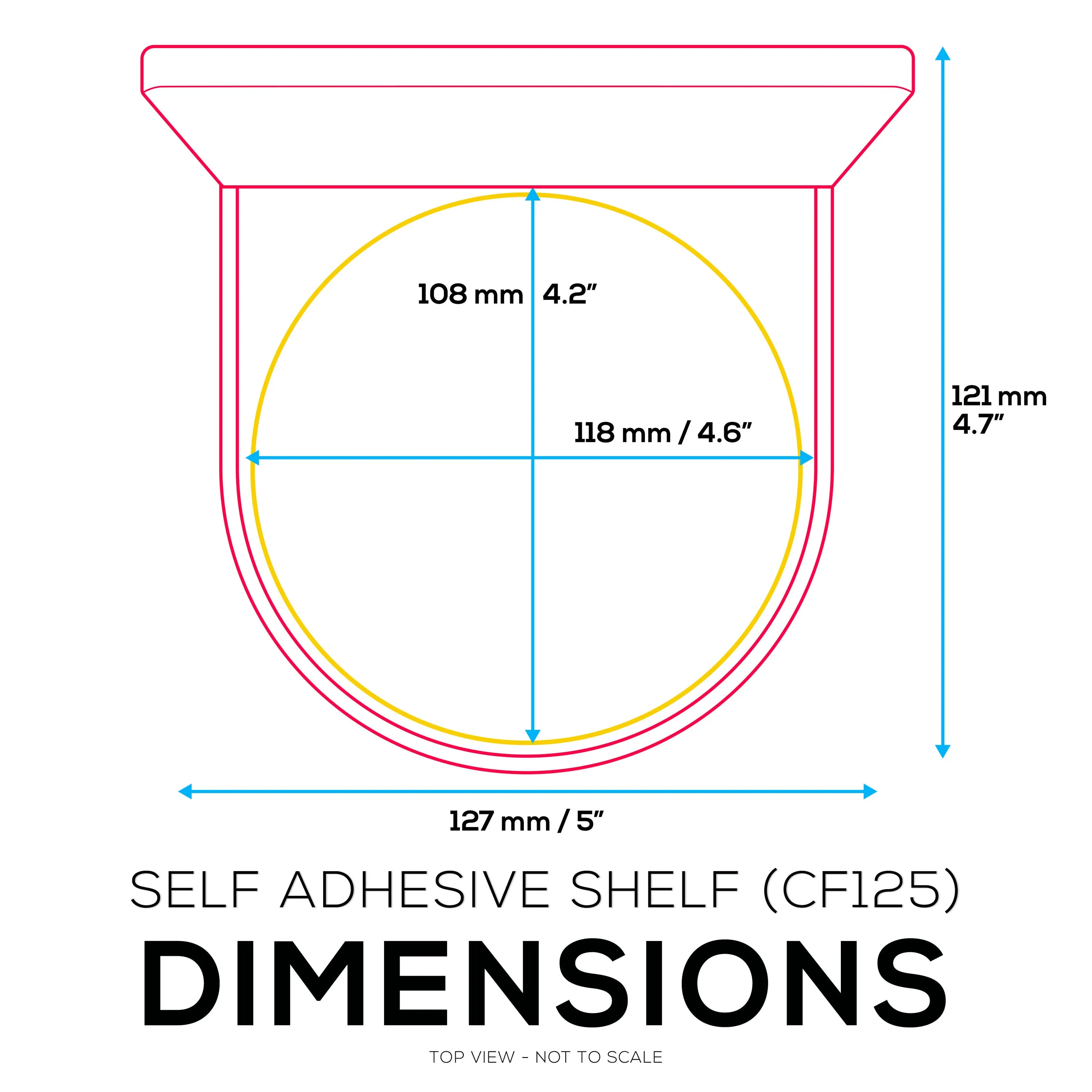 4.6" Round Baby Monitor Wall Mount Shelf, Adhesive & Easy to Install, Also for Cameras, Speakers, Decor, Toys, Bedroom, Wifi Routers, Kitchen, Cable Box & More