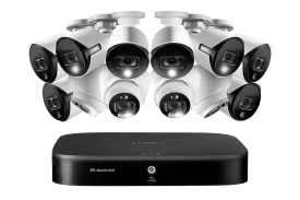 4K 16-channel 3TB Wired DVR System with 12 Active Deterrence Cameras