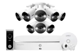 4K 8-channel 2TB Wired NVR System with 8 Smart Deterrence Cameras   Smart Sensor Kit and FREE 1080p Doorbell