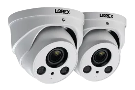 4K Nocturnal Motorized Zoom Lens IP Audio Dome Security Camera - White (2-Pack)