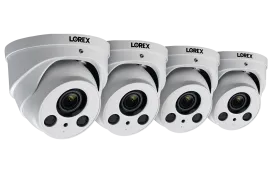 4K Nocturnal Motorized Zoom Lens IP Audio Dome Security Camera - White (4-Pack)