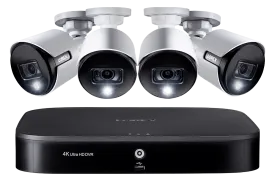 4K Ultra HD 8-Channel Security System with 4 Active Deterrence 4K (8MP) Cameras, Advanced Motion Detection and Smart Home Voice Control