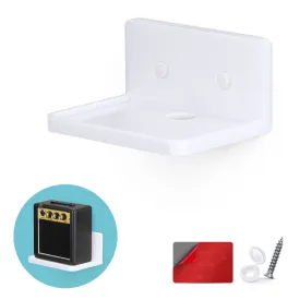 5” Small Floating Shelf, Adhesive & Screw In, For Bluetooth Speakers, Cameras, Plants, Toys, Books & More, Easy to Install Shelves (SHELF RF2105, White)