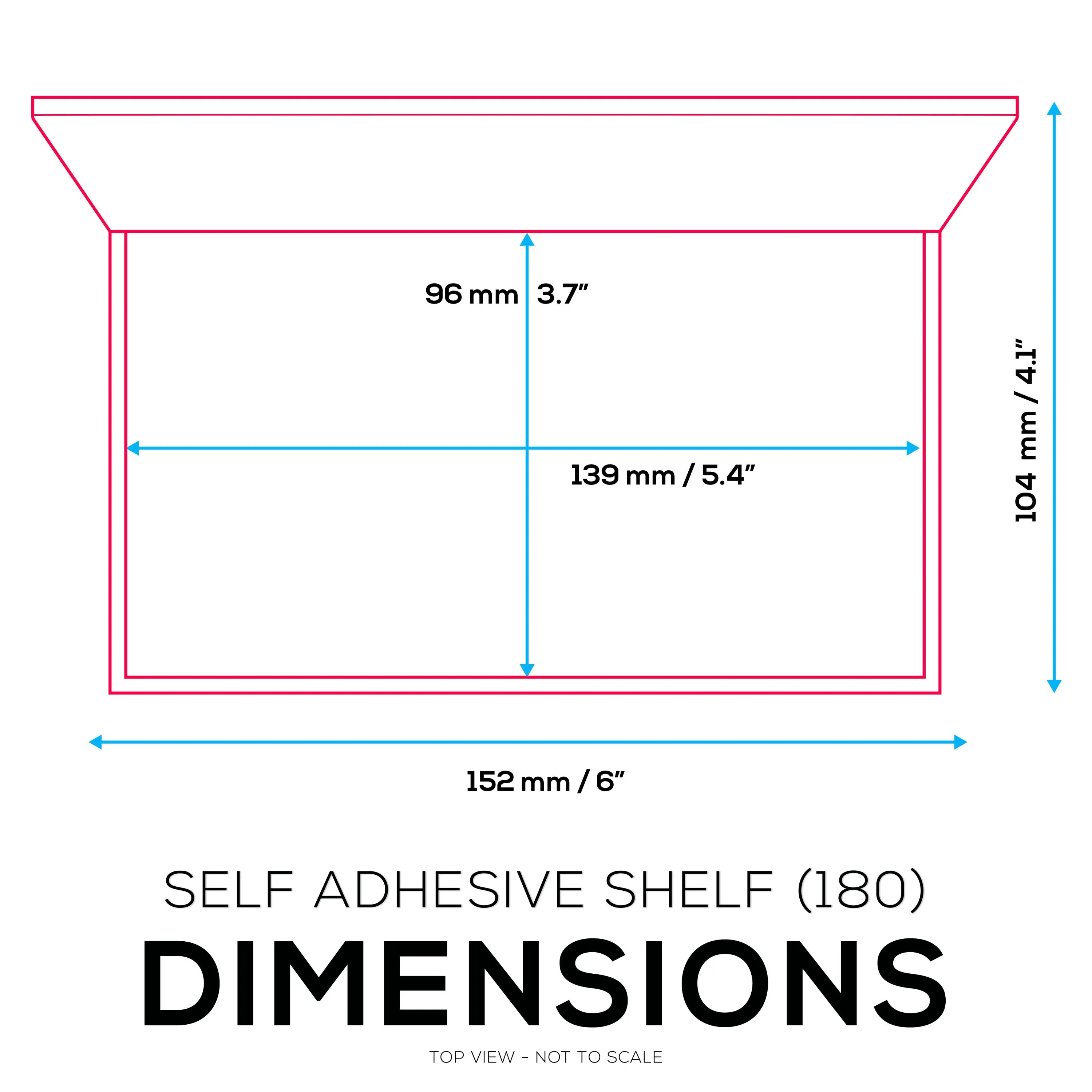 5.4" Adhesive Wide Floating Shelf (180) for Security Cameras, Baby Monitors, Speakers, Plants & More (139mm x 96mm / 5.4” x 3.7”)