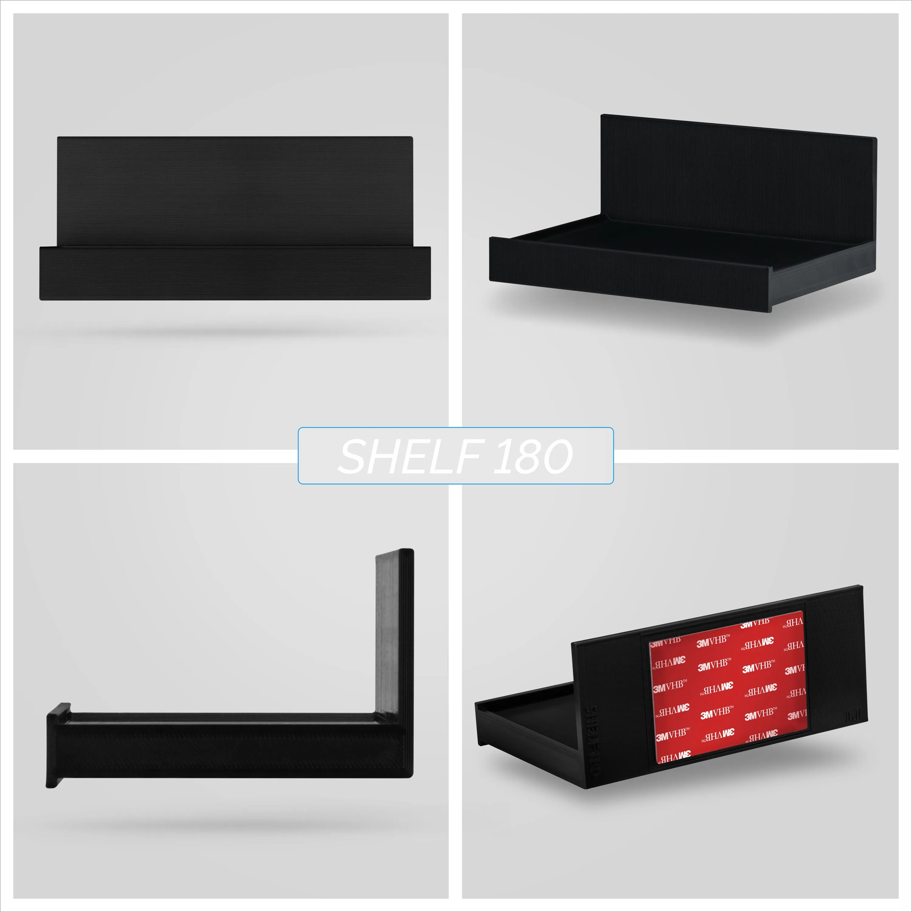 5.4" Adhesive Wide Floating Shelf (180) for Security Cameras, Baby Monitors, Speakers, Plants & More (139mm x 96mm / 5.4” x 3.7”)