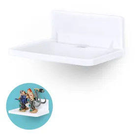 6.7" Wide Floating Adhesive Shelf (200) w/ Cable Access for Cameras, Baby Monitors, Plants & More (172mm x 105mm / 6.7” x 4.1”)