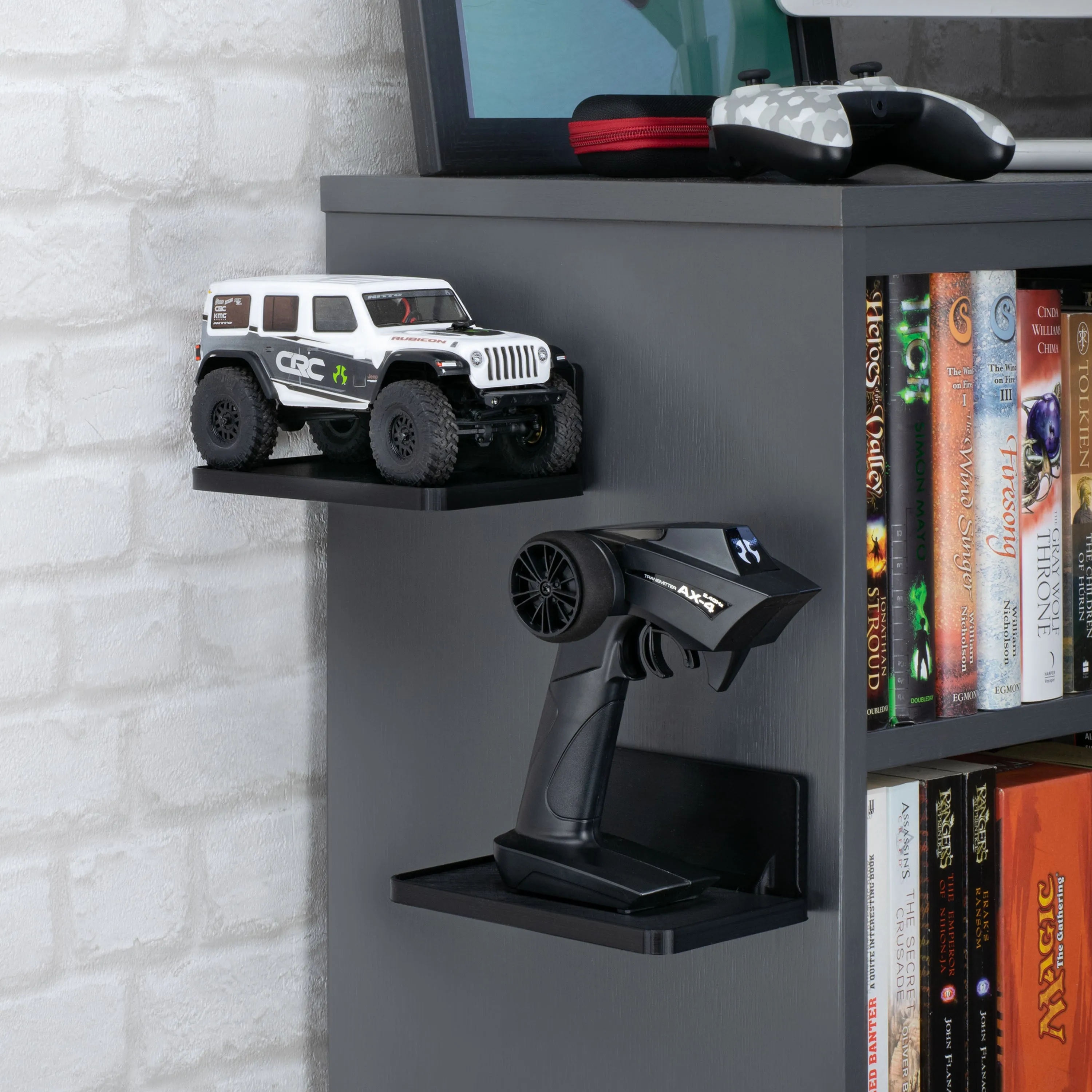 6.7" Wide Floating Adhesive Shelf (200) w/ Cable Access for Cameras, Baby Monitors, Plants & More (172mm x 105mm / 6.7” x 4.1”)