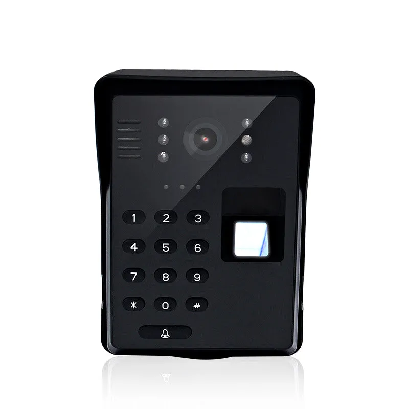 7-inch LCD Wired Fingerprint Password Video Door Phone Intercom IR Camera Doorbell Unlock Door Phone With IR Night Vision