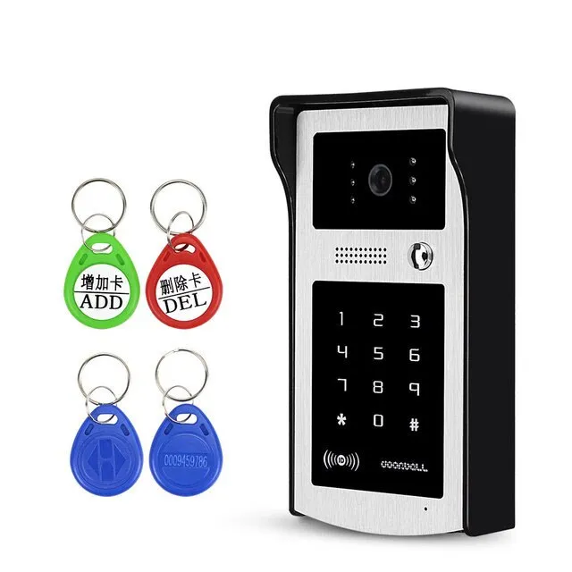 7" Home Wired Video Intercom RFID Video Camera Door Phone Intercom System for  Apartments Security Support Card Password Unlock