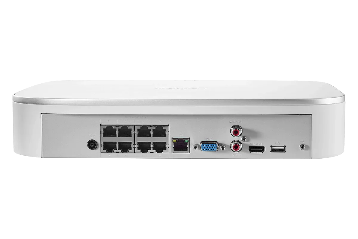 8-Channel NVR Fusion System with Four 4K (8MP) IP Cameras, 2K Wi-Fi Video Doorbell, and Smart Sensor Starter Kit