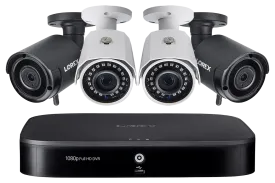 8-Channel Wired/Wireless System with 2 Wireless and 2 HD 1080p Resolution Security Cameras