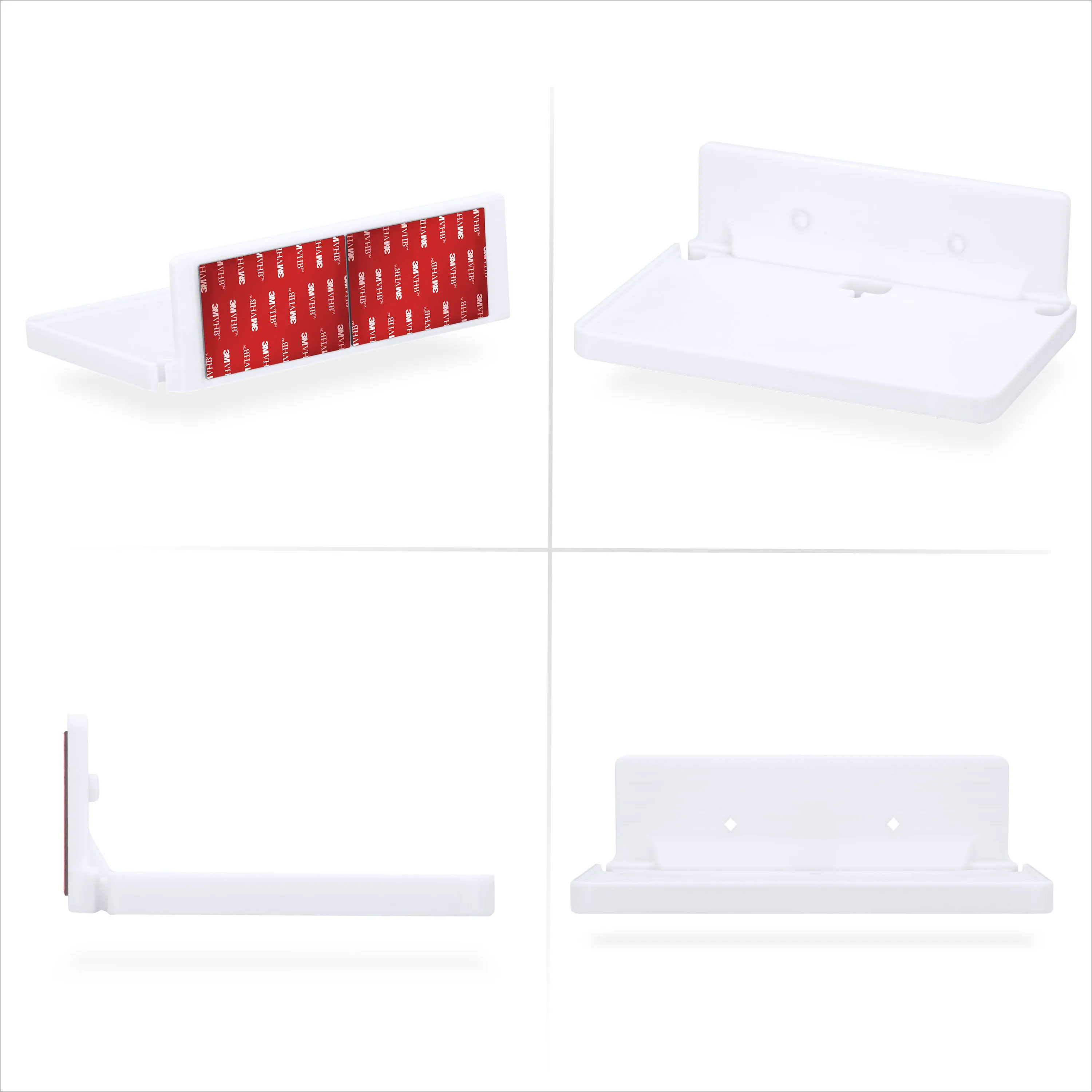 8” Shelf Wall Mount for Speakers, Security Cameras, Baby Monitors, Plants Toys & More, Floating Shelves, Adhesive & Screw-In