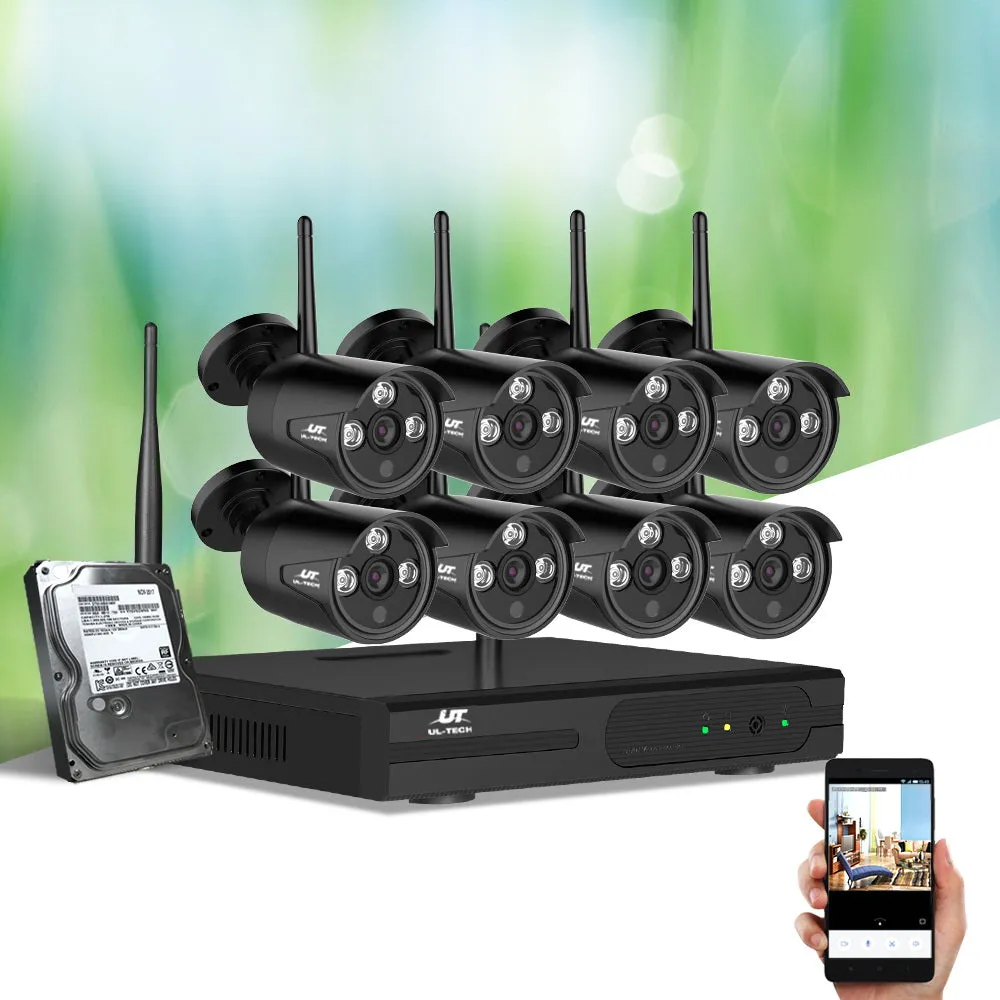 8CH 3MP Wireless CCTV System 8 Bullet Cameras 4TB UL-Tech