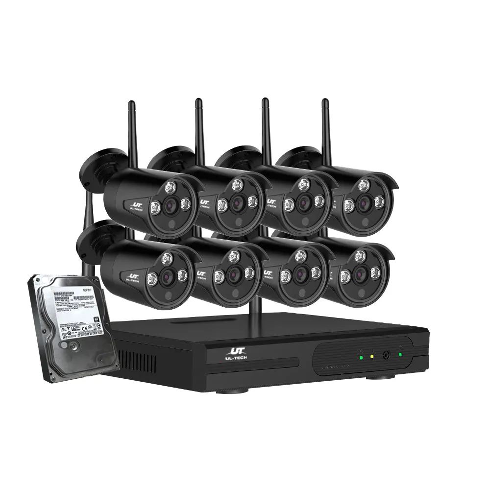 8CH 3MP Wireless CCTV System 8 Bullet Cameras 4TB UL-Tech