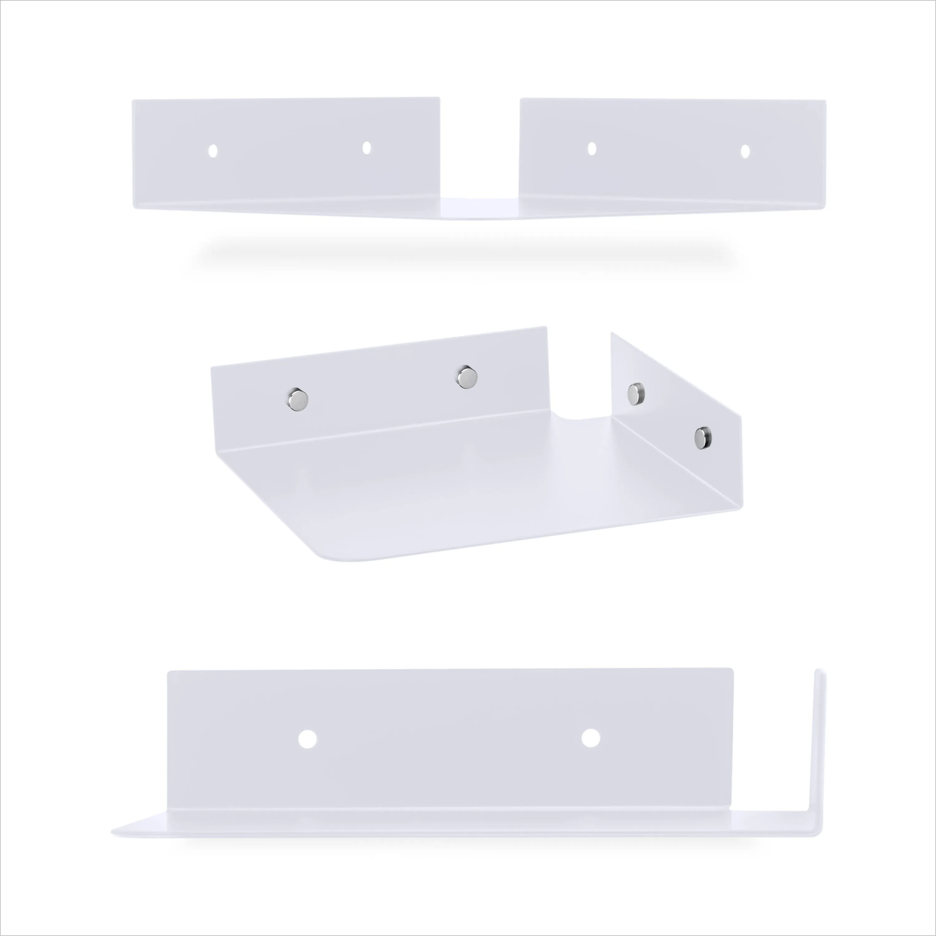 8" Metal Corner Wall Mount Shelf for Baby Monitors, Security Cameras, Sonos Speaker, Also For Wif Routers, Decor, Plants, Router, Photos, Kitchen, Bathroom, Cable Box & More