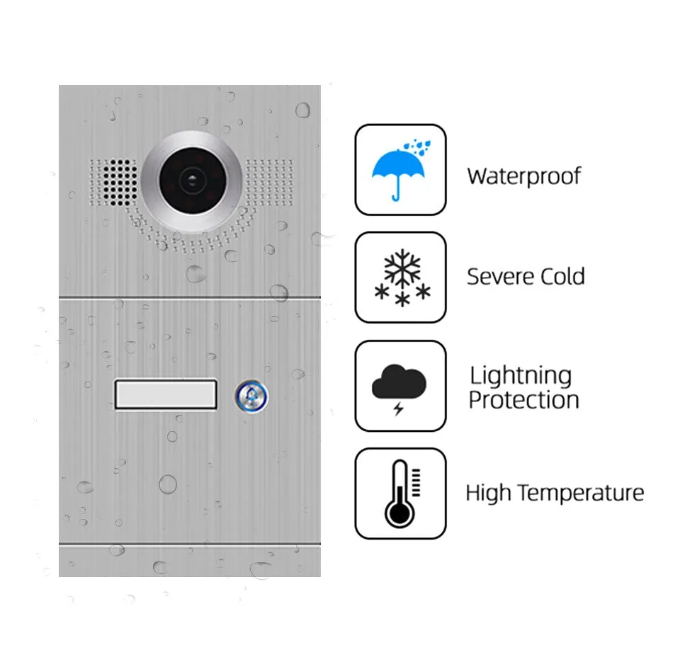 AnjieloSmart 1080P/AHD Video Door Phone Single Door Bell IR Camera High Resolution 1 Button Call Panel Camera IP65 Waterproof