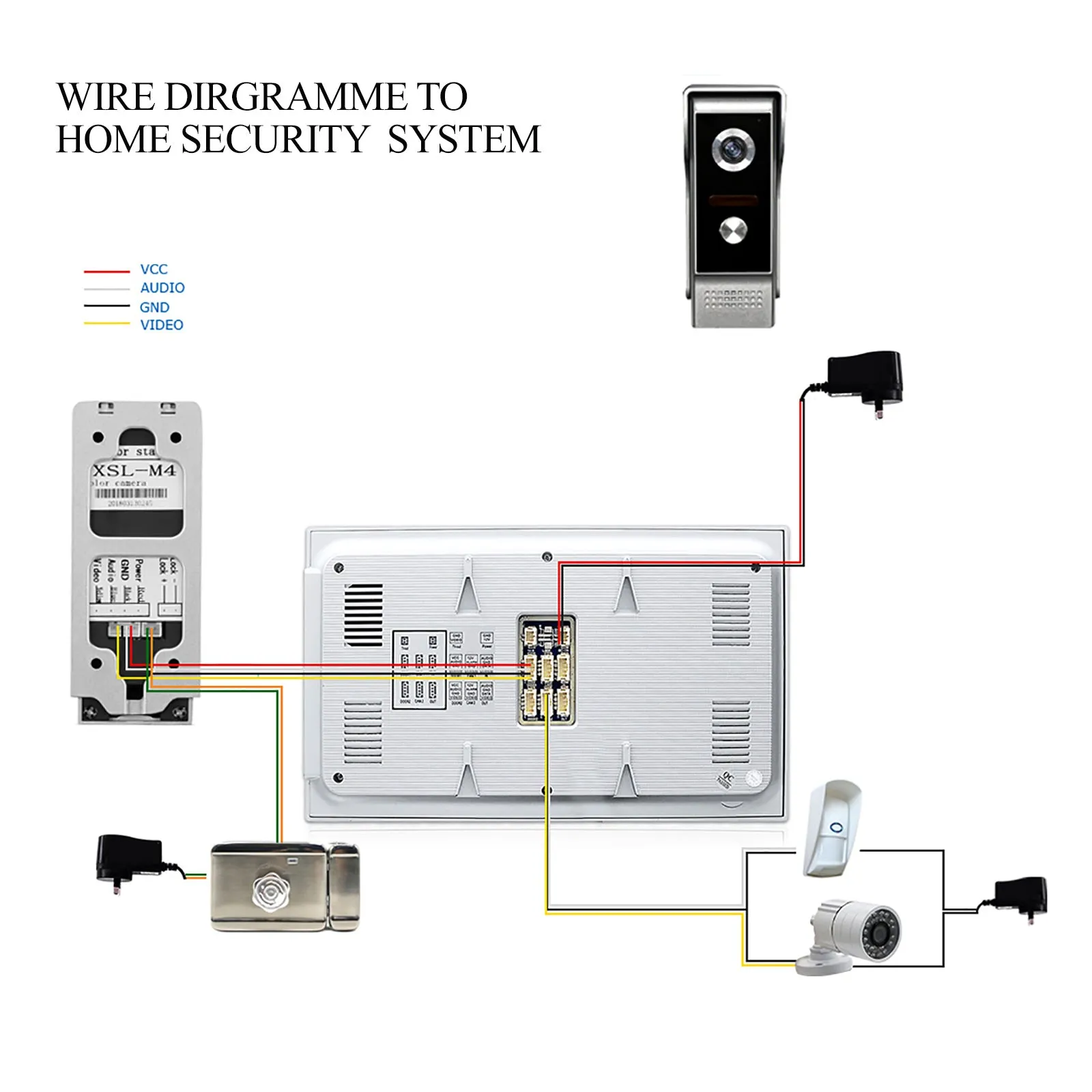 AnjieloSmart 7 inch LCD Video Doorbell Intercom System Motion Detection Record with 32G Memory SD Card Home Access Control System