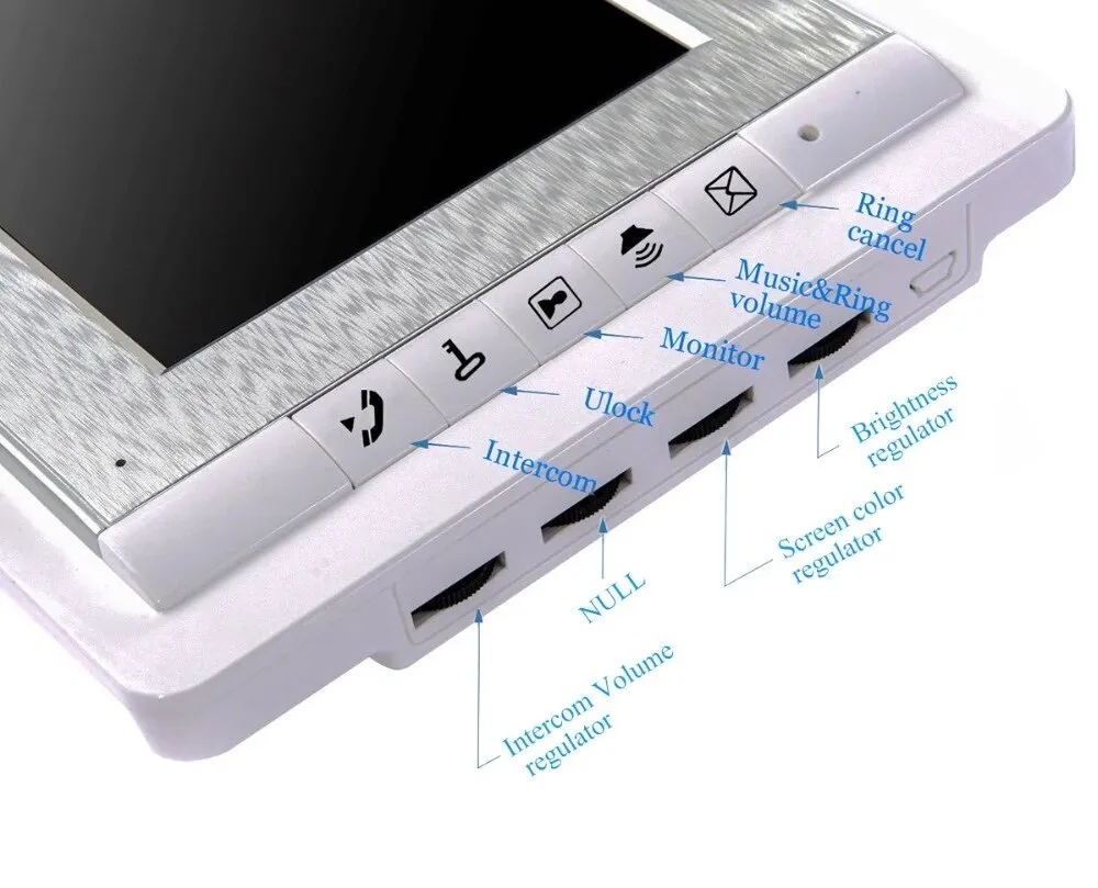 AnjieloSmart New 2/3/4 Unit Video Intercom System Doorbell with 7 Inch Monitor Doorphone for for 2-4 Household Apartment