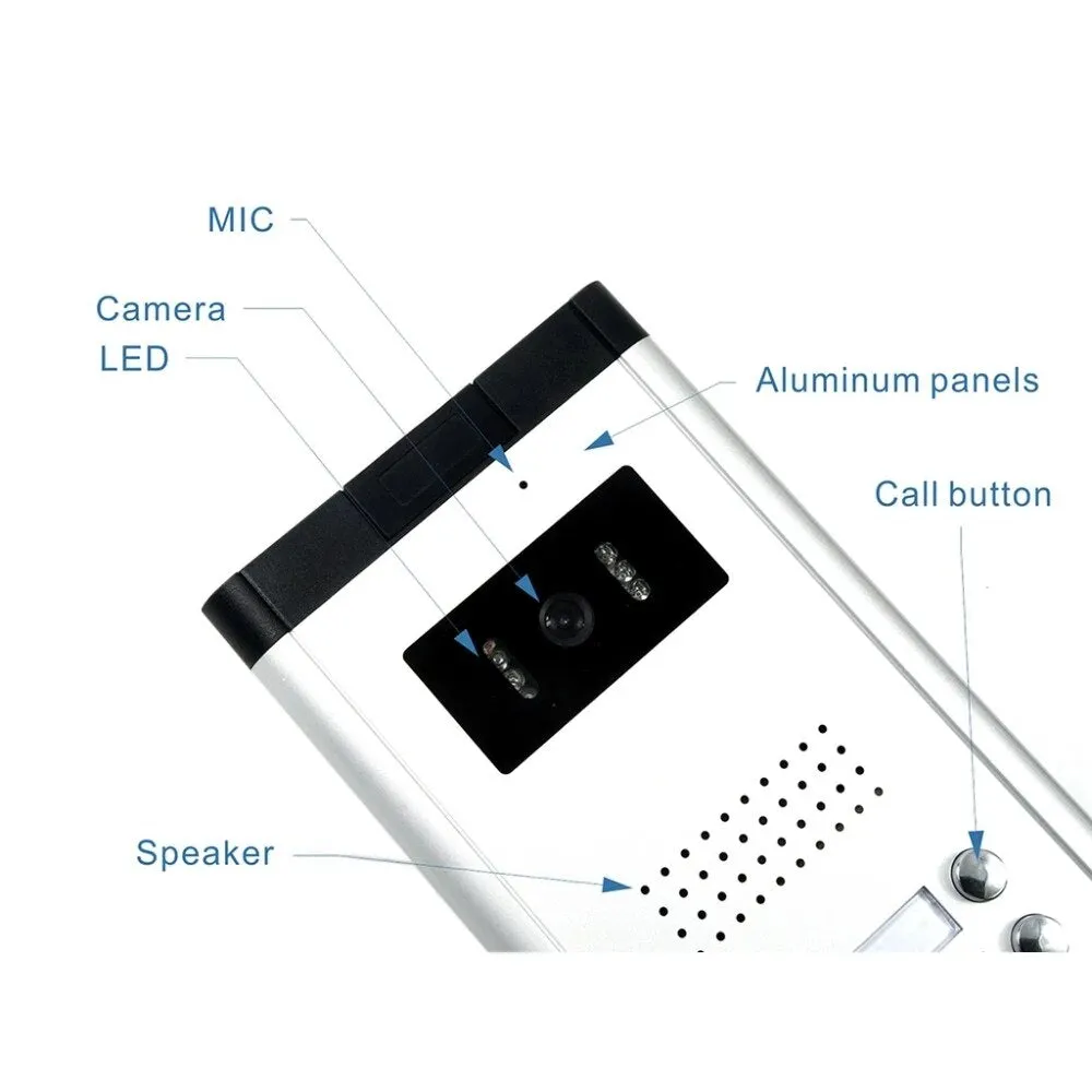 AnjieloSmart New 2/3/4 Unit Video Intercom System Doorbell with 7 Inch Monitor Doorphone for for 2-4 Household Apartment