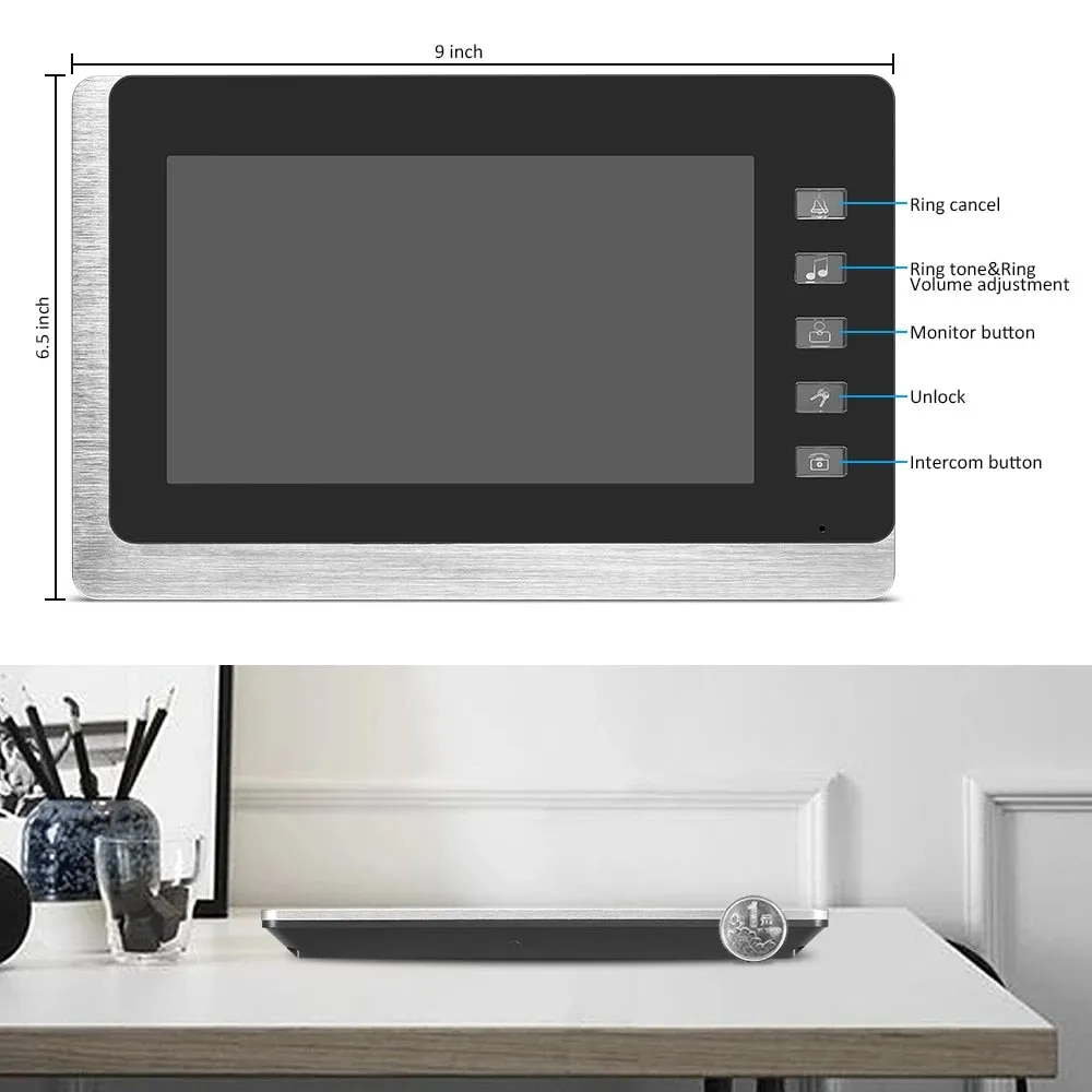 AnjieloSmart Video Door Intercom Entry System Kit Wired Video Doorbell Phone Rainproof Call Panel IR Camera for Home Security