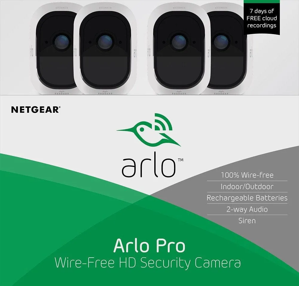 Arlo Pro 2 Security System 4 Cameras - Certified Refurbished