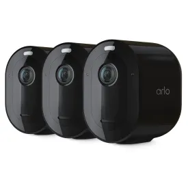 Arlo Pro 4 Spotlight Camera -(Pack of 3) - Wireless Security, 2K Video & HDR, Color Night Vision, 2 Way Audio, Wire-Free, Direct to WiFi No Hub Needed, Black