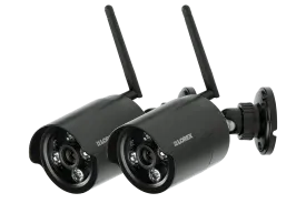 Black wireless cameras with night vision (2-pack)