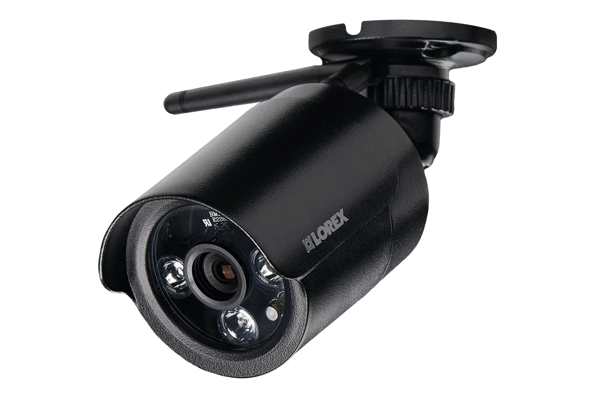 Black wireless cameras with night vision (2-pack)