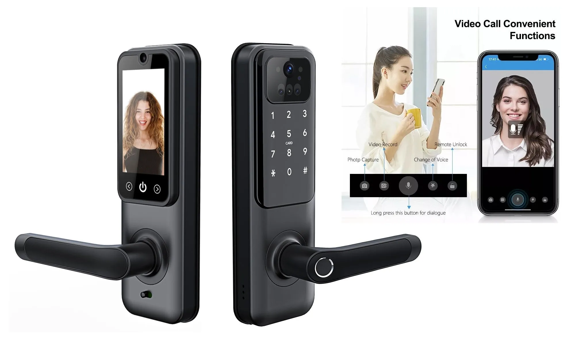 BRIDGE|US STANDARD SINGLE LATCH SMART DOOR LOCK WITH VIDEO CALLING FEATURE