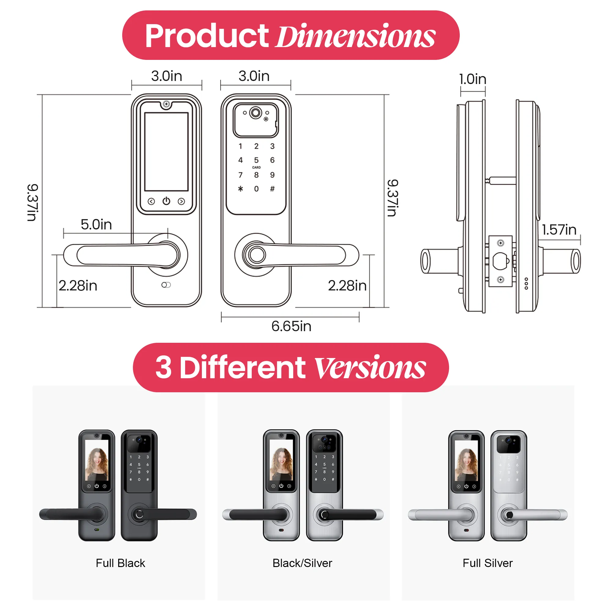 BRIDGE|US STANDARD SINGLE LATCH SMART DOOR LOCK WITH VIDEO CALLING FEATURE