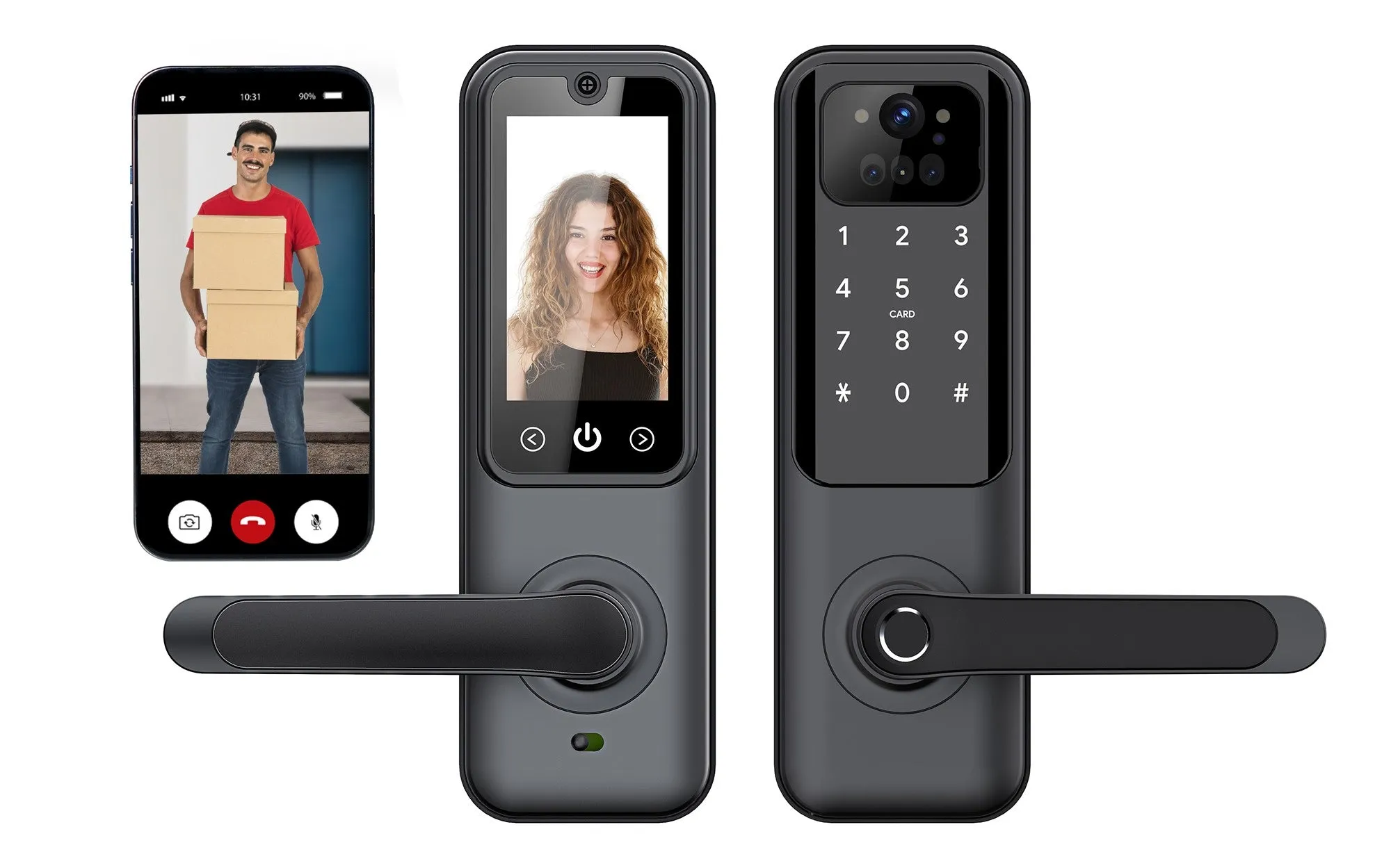 BRIDGE|US STANDARD SINGLE LATCH SMART DOOR LOCK WITH VIDEO CALLING FEATURE