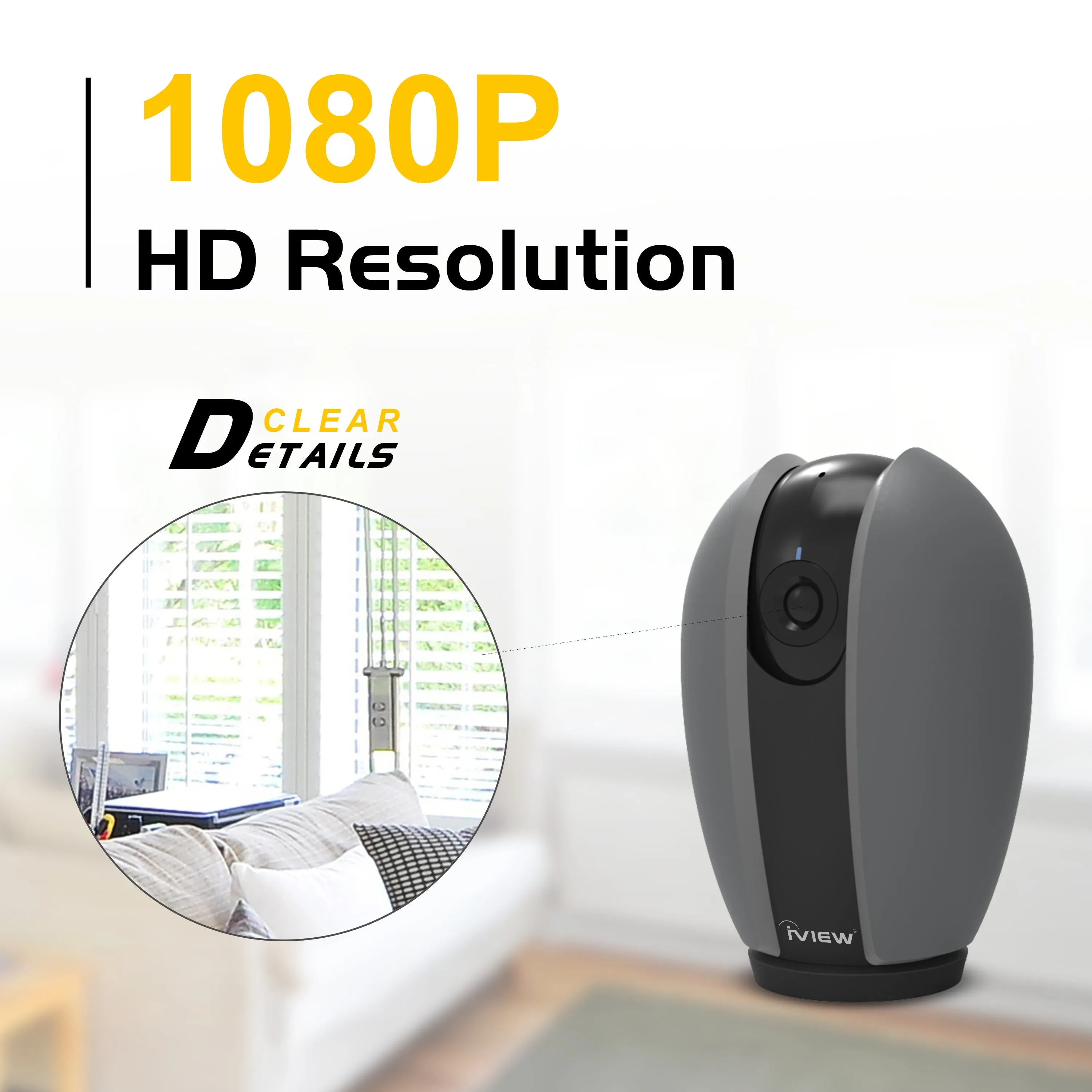 CAM100 Remote Control High Resolution Smart Home Security 1080p Camera with Motion Detection