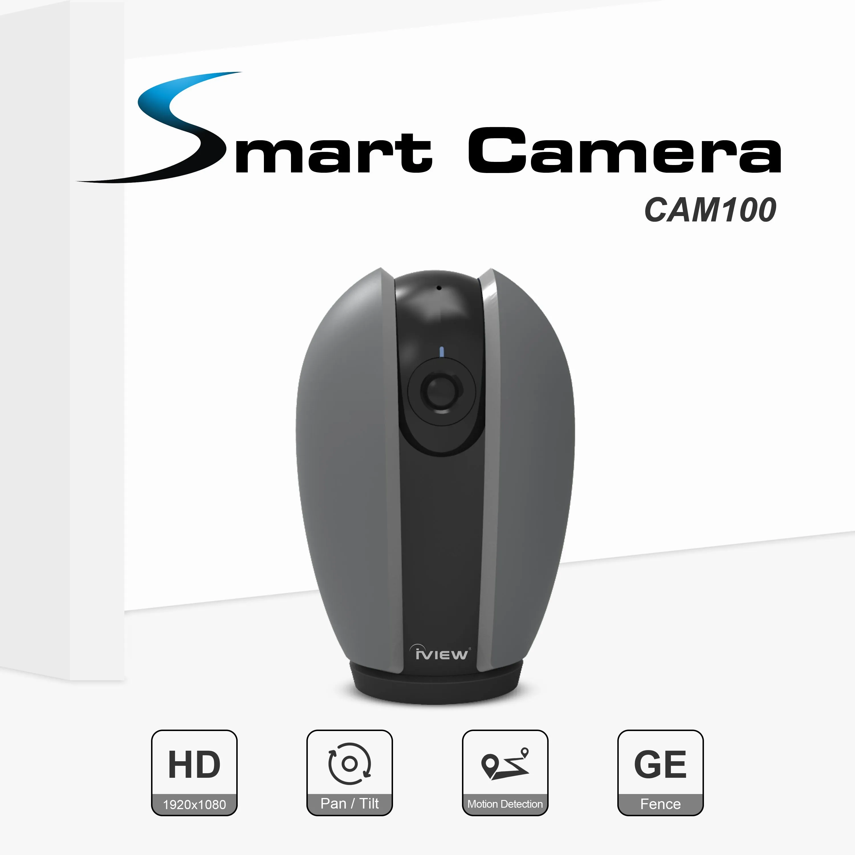 CAM100 Remote Control High Resolution Smart Home Security 1080p Camera with Motion Detection