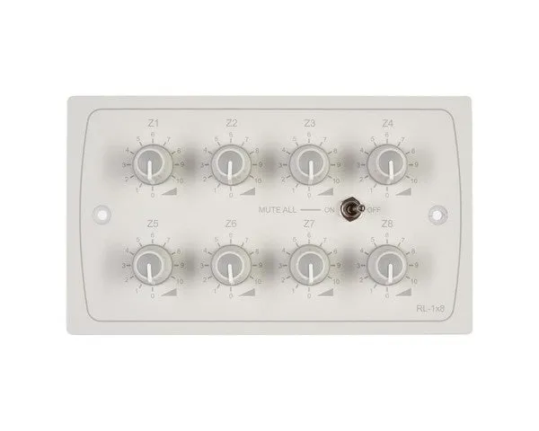 Cloud Electronics RL-1X8W Remote Volume Level Control Plate (White)