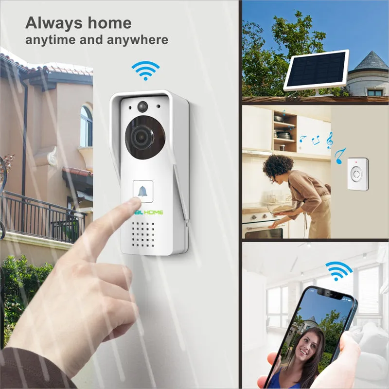 DB410 Waterproof Solar Doorbell (Works with Alexa and Google Assistant)