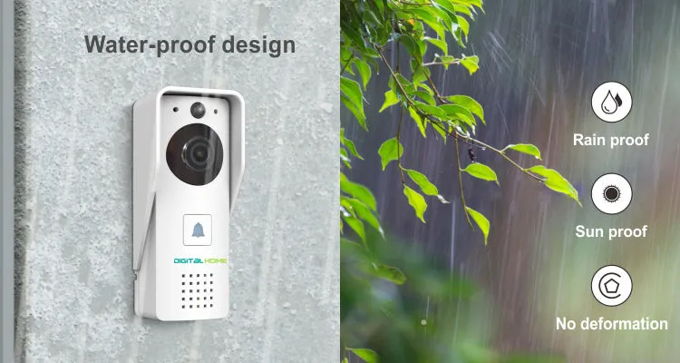 DB410 Waterproof Solar Doorbell (Works with Alexa and Google Assistant)