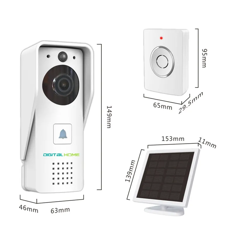 DB410 Waterproof Solar Doorbell (Works with Alexa and Google Assistant)