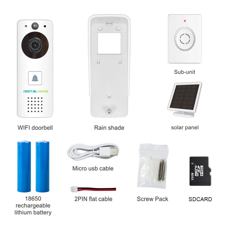 DB410 Waterproof Solar Doorbell (Works with Alexa and Google Assistant)