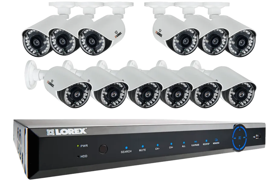 ECO6 24-Channel Real-time 960H Security DVR with 900TVL Weatherproof Bullet Cameras